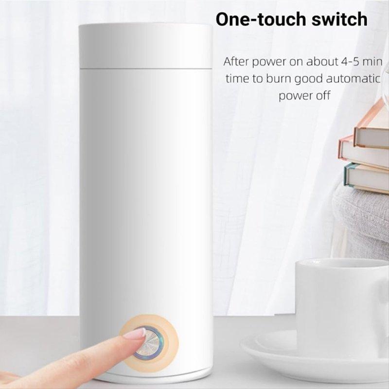 

*A91P 400ML Small PortableTravel Kettle 304 Stainless Steel Food Grade Fast Boil and Auto Shut Off Heating Mug US Plug A