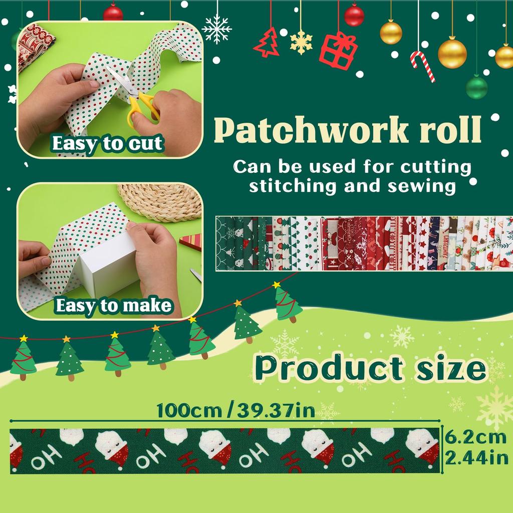 Fenrry 25/33 Stück Rollstoff Patchwork Rollstoffstreifen zum Quilten Basteln Quiltstoff-Set zum Decke Nähen DIY