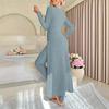 New Design Crew Neck Ruffled Long Sleeve Set 2 Pieces Spring Set