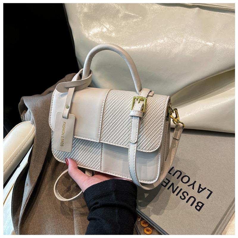 Nowa przenośna mała kwadratowa torebka w kontrastowym kolorze damska Sen Meng modna tekstura torebka na ramię spersonalizowana torebka kurierska do dojazdów do pracy