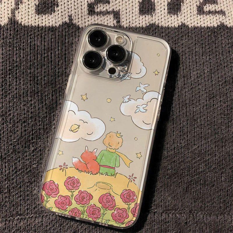 Little Prince Fox space phone case is suitable for Apple 15 transparent iphone14 mobile phone case 1312pro.