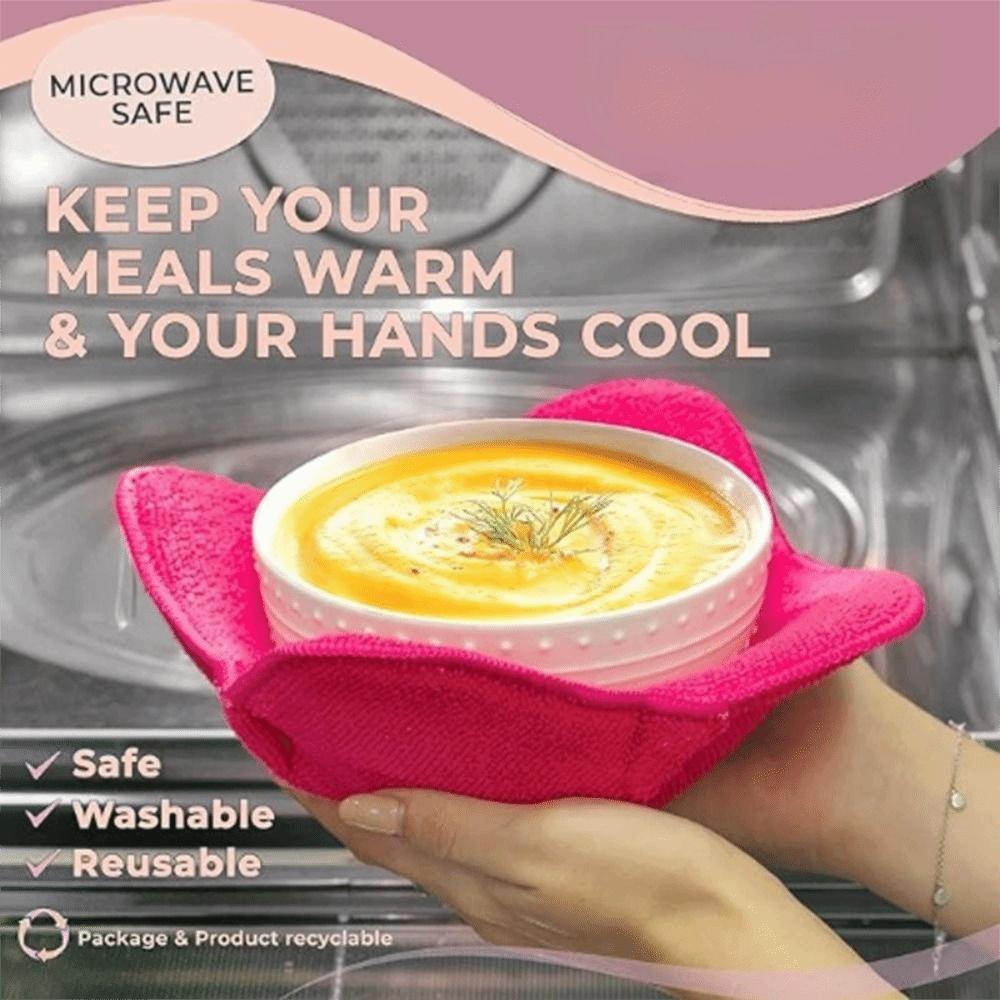 2Pcs Reusable Design Hot Bowl Towel Mat Heat Resistant Microwave Bowl Holder  Pasta Bowls