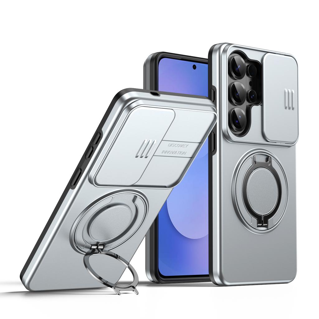 360° drehbare magnetische Ständer-Handyhülle für Samsung Galaxy S26 S25 S24 S23 S22 Ultra Plus Für Magsafe Schiebe-Kamera-Schutzhülle