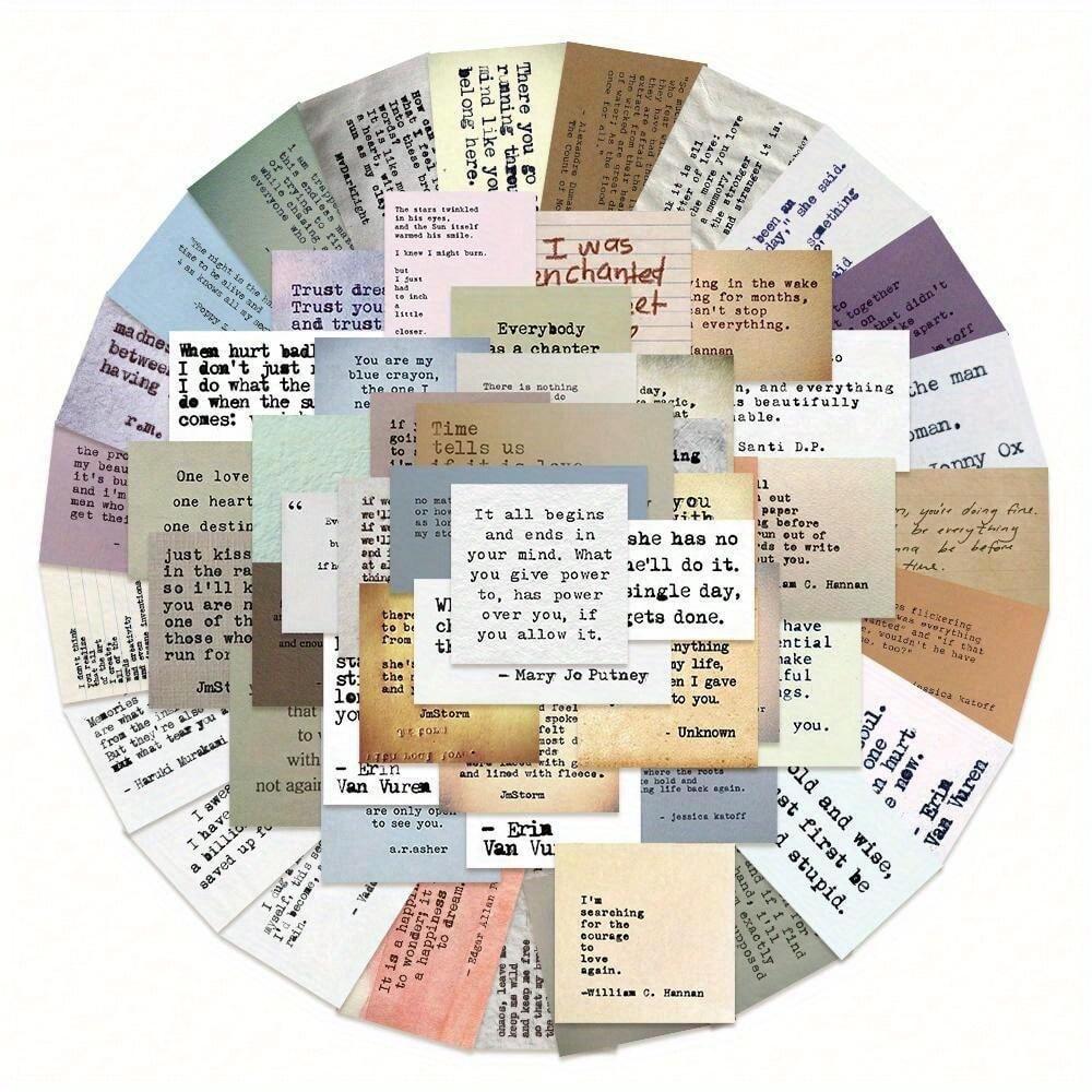 60 Stück Retro Berühmte Zitate Aufkleber Retro Motivationsphrase Dekorative Zitate Aufkleber, Inspirierende Vintage Journaling Aufkleber