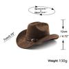New Fashion Suede Cowboy Fedoras Cap Retro Unisex Outdoors Big Brim Top Hat Western Style Handsome Britain Panama Jazz Hat