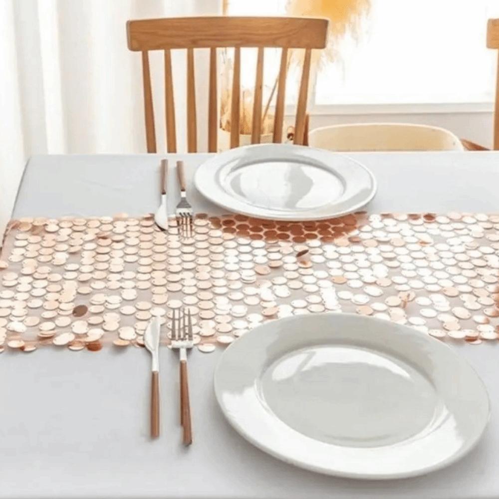 Luxurious Sequins Table Runner Fish Scale Wedding Table Decoration  Kitchen Dining Table