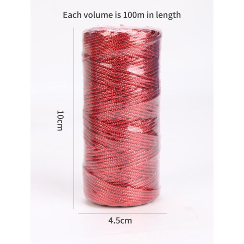 1 rolă 1,5 mm frânghie aur argint snur 16 șuvițe șir de ambalare cadou non-stretch pentru fabricarea de bijuterii