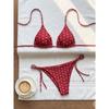 Dot Polka Tie Side Women Bikini Set Sexy Split Triangle Swimsuit For Beach Spa Multi Colors