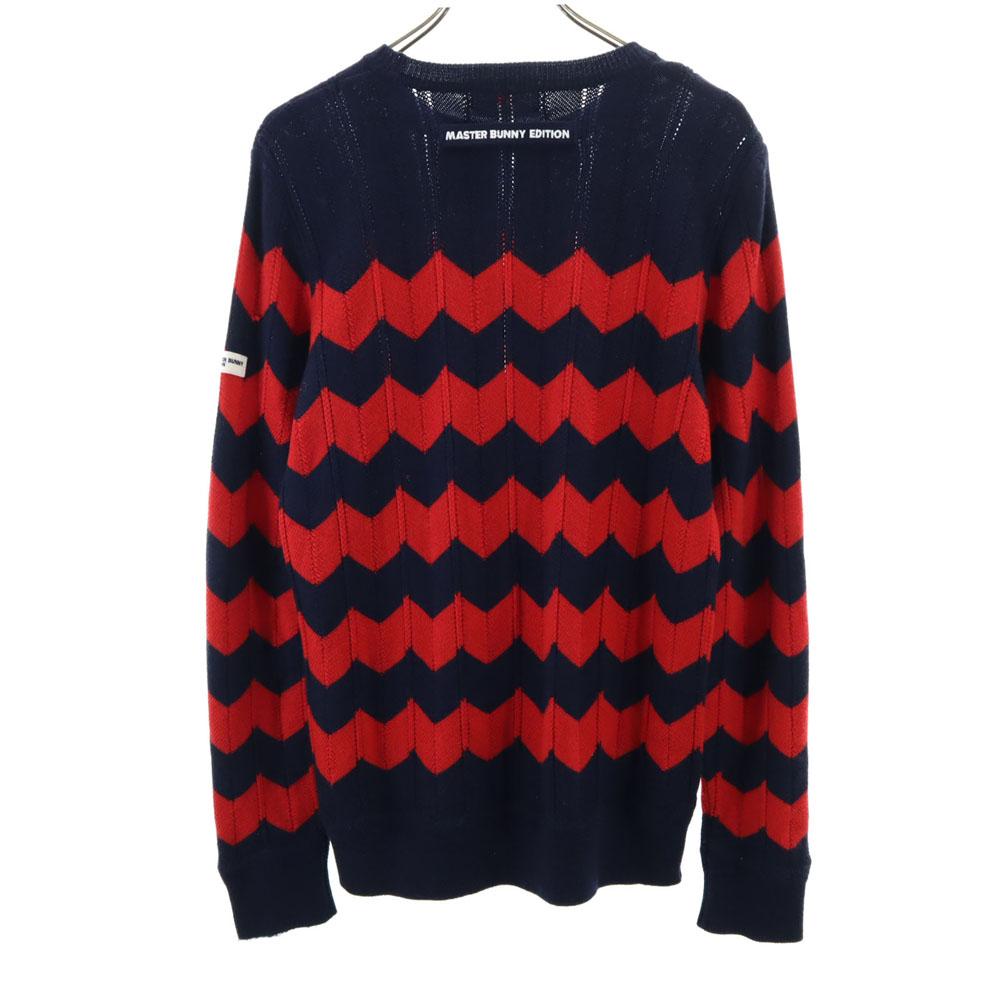 MASTER BUNNY EDITION made in Japan Border Pattern golf Long sleeve wool sweater Men's Used