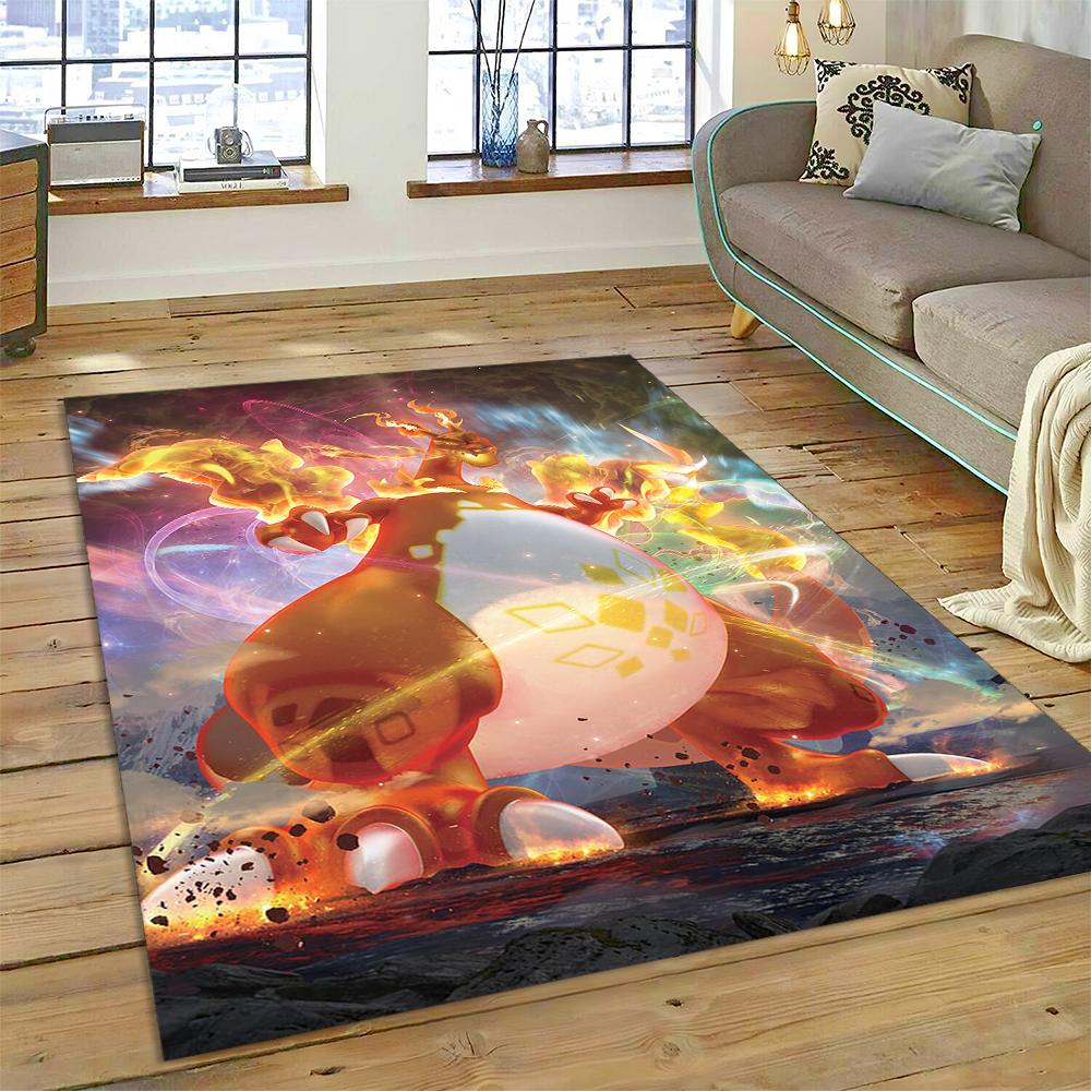 27 Stili Charizard Charmander Pokemon di Fuoco Cartone Animato Dracaufeu Tappeto per Camera da Letto Soggiorno Casa Decorazione Divano, Tappetino