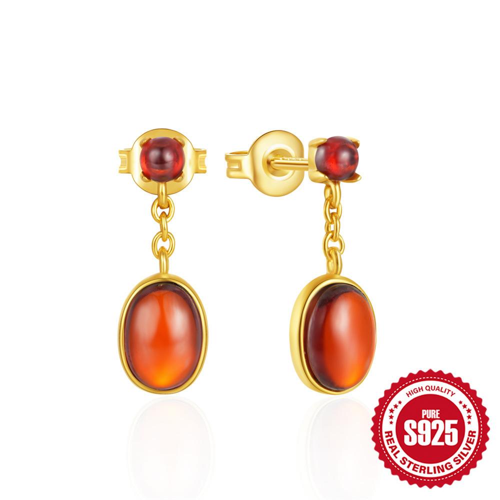 Wind S925 Silver Simple Volkswagen Horse Eye Luxury Pendant Earrings Popular Accessories Earrings