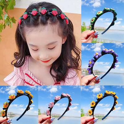 Stirnband Haarspange Kopfbedeckung Süße Blume für Mädchen Kinder Haarschmuck Geburtstagsgeschenke Handgefertigte Erdbeer-Haarbänder Haarband