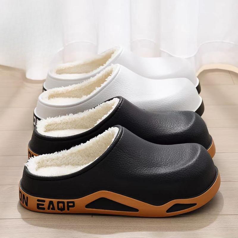 Cotton Slippers Men's Winter Plus Velvet Warm Thickened Slippers Indoor Home Waterproof Cotton Shoes
