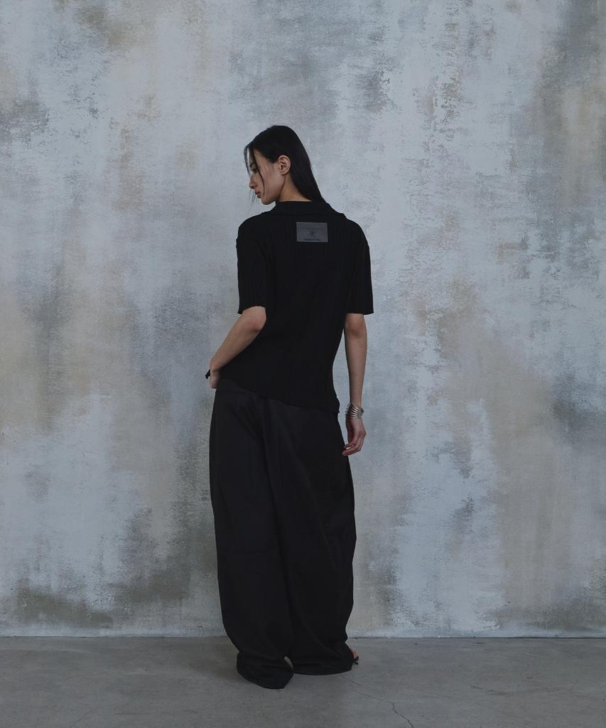 PARADIGMFILM [Ep.02] Fold-In Collar V-Neck Knit (Black)