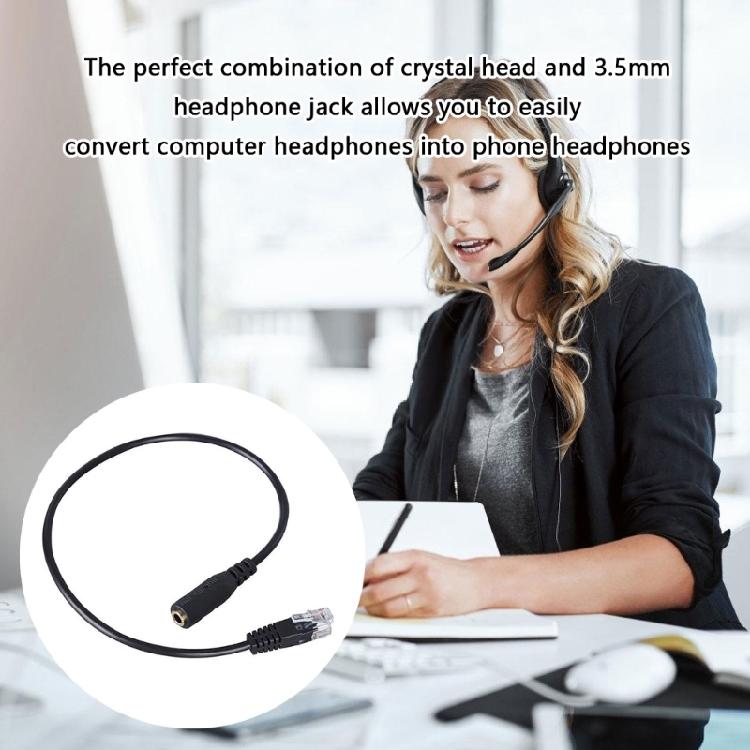 Office Headsets Conversion Cable RJ9 To 3.5mm Adapter Plug And Play Function Durability PVC Coating Enhances Voice Clarity