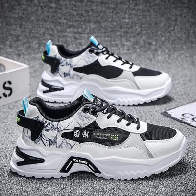 Men's Shoes Summer Breathable Thin Sports Running Shoes Students Net Surface Casual Shoes with Daddy Tide Shoes