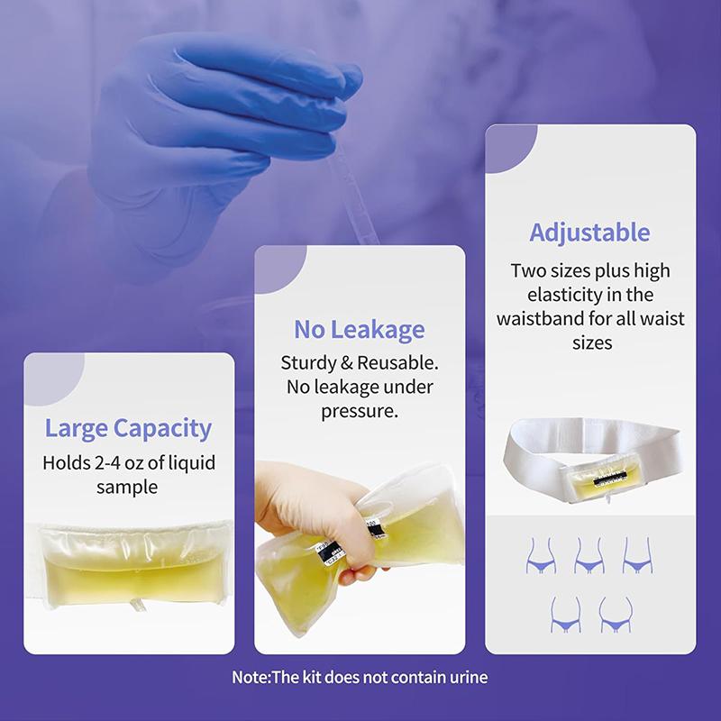 1 Set Urine Test Complete Kit With Adjustable Belt And Temperature Test Strips Silicone Funnel Urine Test Kit For Hospital Home