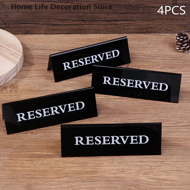 4pcs Reserved Signs Table Card Sign Hotel Restaurant Reserved Table Place Signs Reminder Sign Wedding Birthday Party Seat Decor
