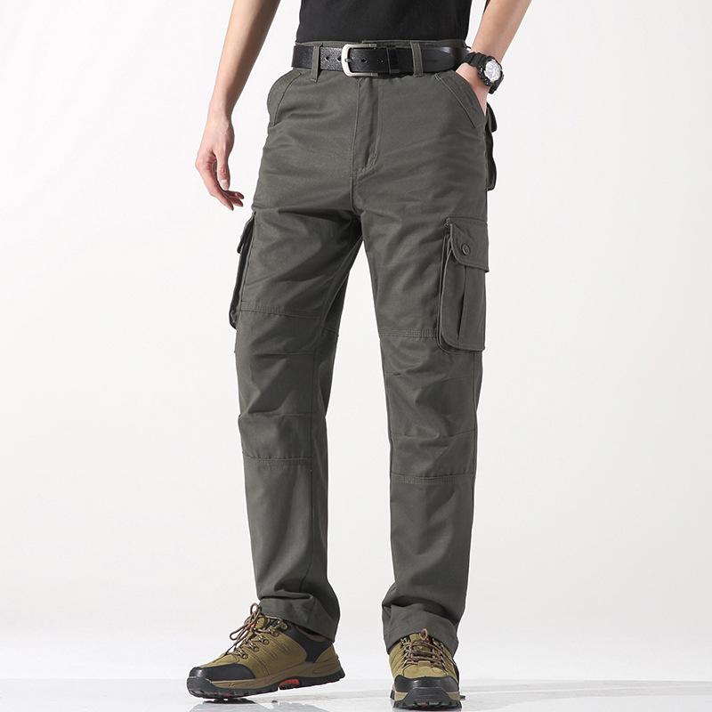 Men's Spring and Autumn New Multi-pocket Overalls Straight Trousers Pure Cotton Men's Trend Loose Casual Trousers