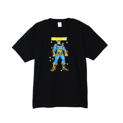 Camiseta preta tamanho L do design da Marvel do planeta pequeno 22/Thanos/Quadrinhos