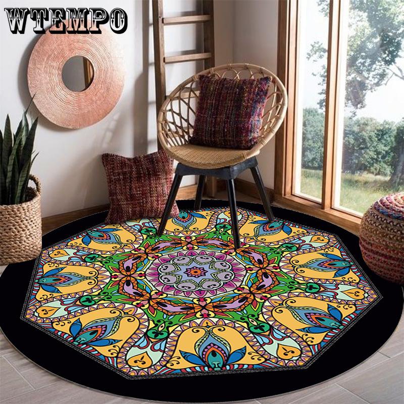 Round Carpet Living Room Coffee Table Sofa Hanging Basket Rocking Chair Home Carpet Floor Mat