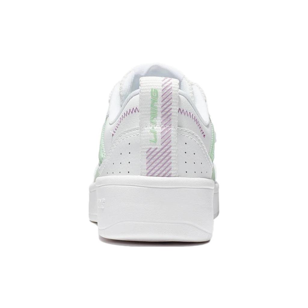 New LiNing Jade Star Cushioning Wear Resistant Low Top Skateboard Shoes Women's White Green AGCS086-3
