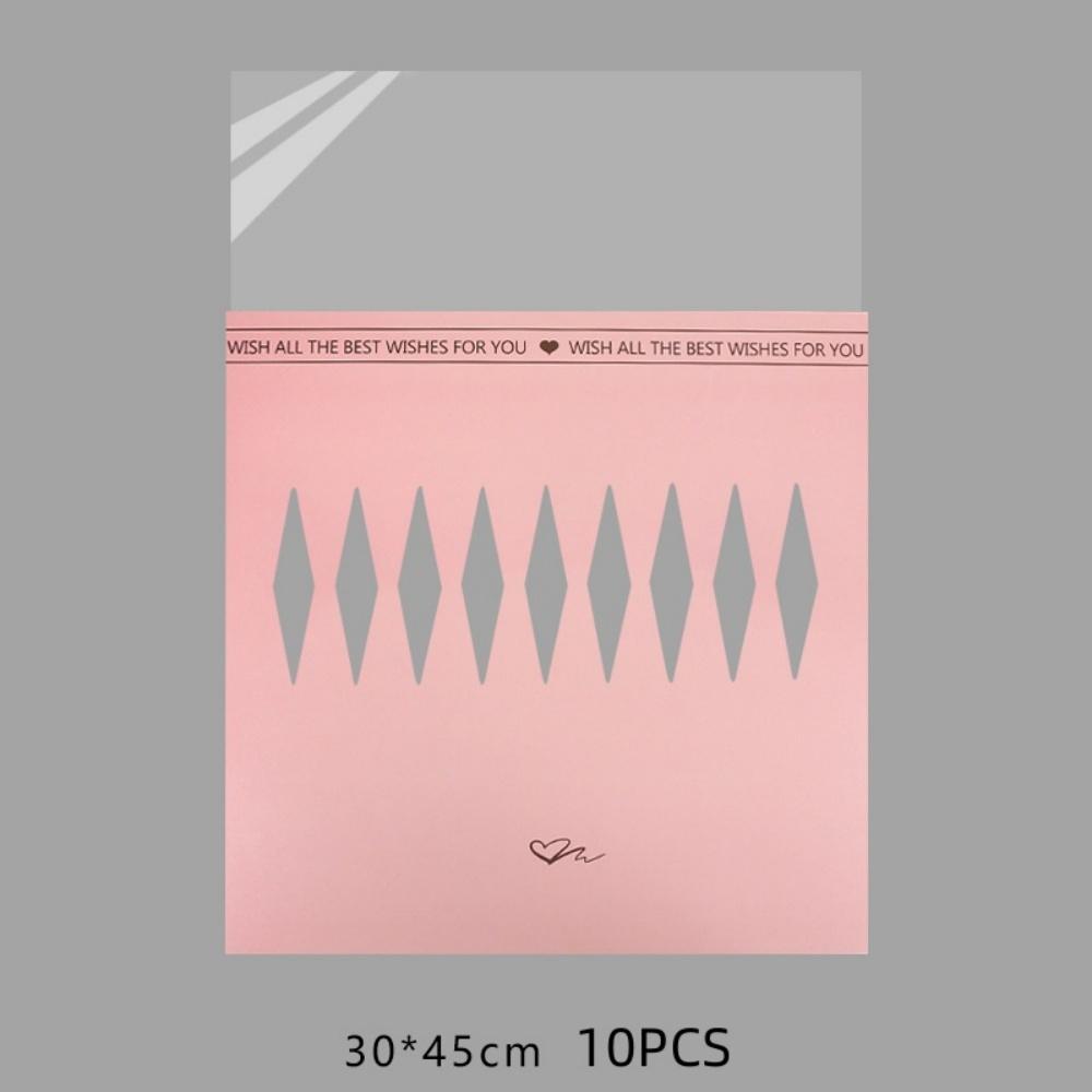 10pcs Transparent Waterproof Rose Flower Wrapping Paper Waterproof Romantic Flowers Packaging Bags Festival Plastic Wholesale