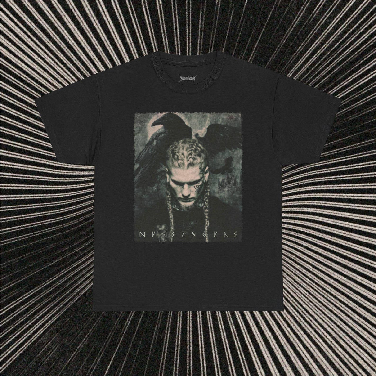 Viking Raven Messengers Tee: Norse Mythology Metalcore Shirt S