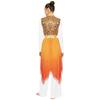 Womens Worship Praise Dance Dress Shiny Sequine Sleeveless Bodice Gradient Mesh Irregular Hem Lyrical Costume