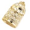 Candle Lanterns Birdcage Shape Electroplated Gold Retro Ornaments for European Style