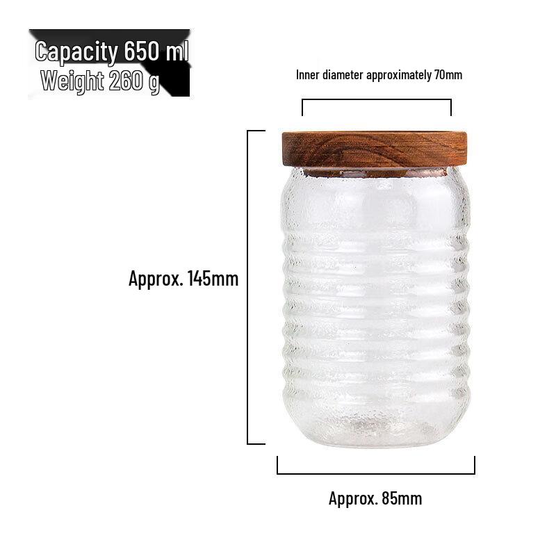 Mingwei Hammered Striped Glass Storage Jar