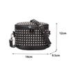 Luxury Retro Design Women's Bucket Shoulder Bag New Fashion Rivet Diamond Small Square Bag Personality High-end Crossbody Bag CLE