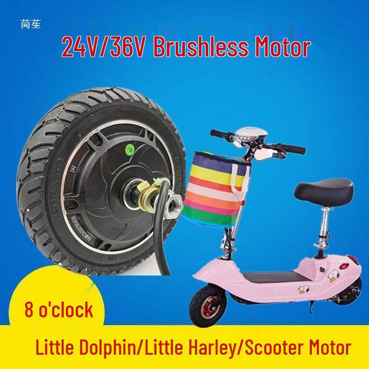 8-Inch Brushless Rear Hub Motor: 24V/36V Drum Brake, Solid Tire