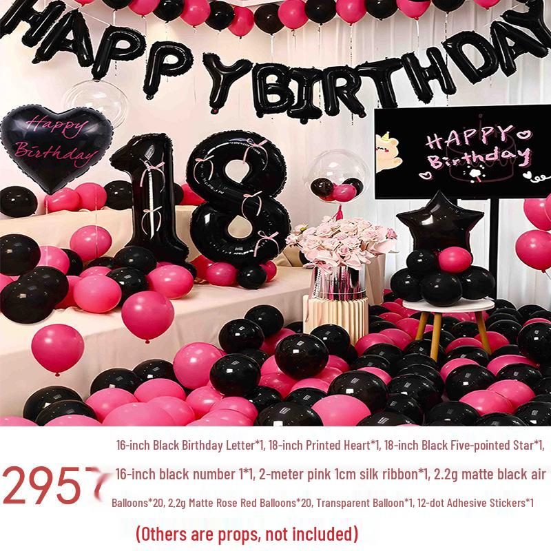 18th Birthday Party Aluminum Balloon Set - Wall Decoration Background