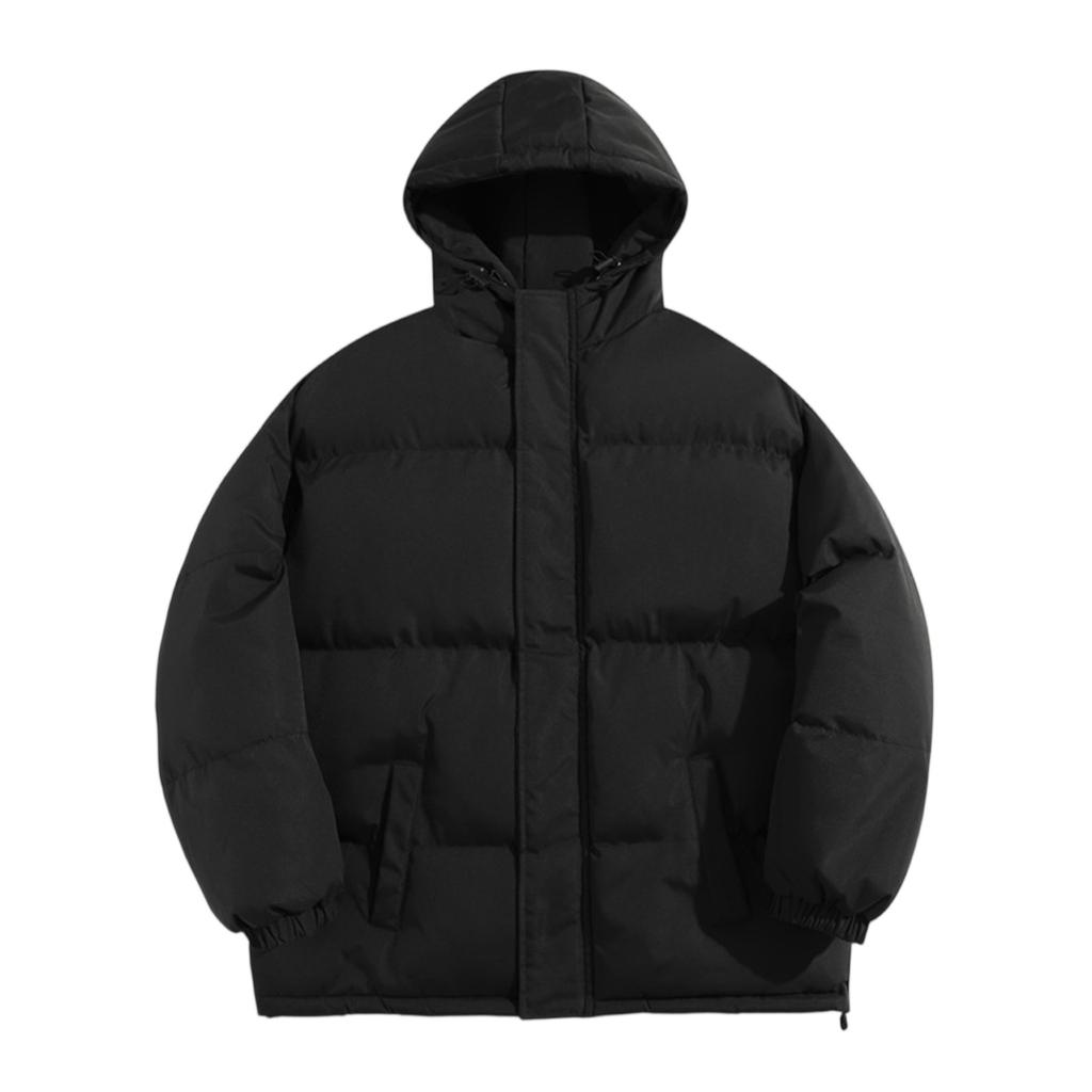 Men's Oversized Casual Down Jacket With Long Sleeves And Hood