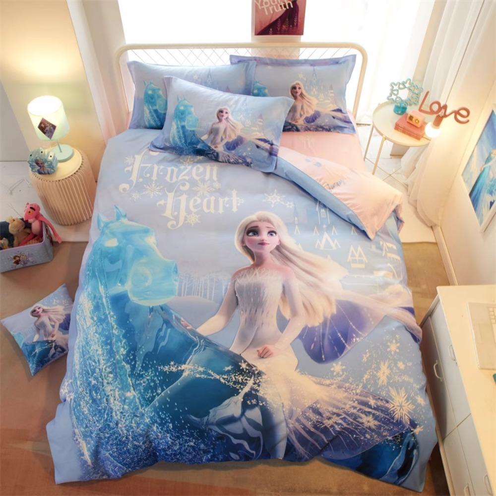 Cartoon IJs Sneeuw Koningin Motief, Microvezel Beddengoed Sets, Kinder Dekbedovertrek voor Tieners volwassenen Dekbedovertrek prinses Motief