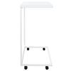  Side Table On Wheels, White, 55x35x70 Cm