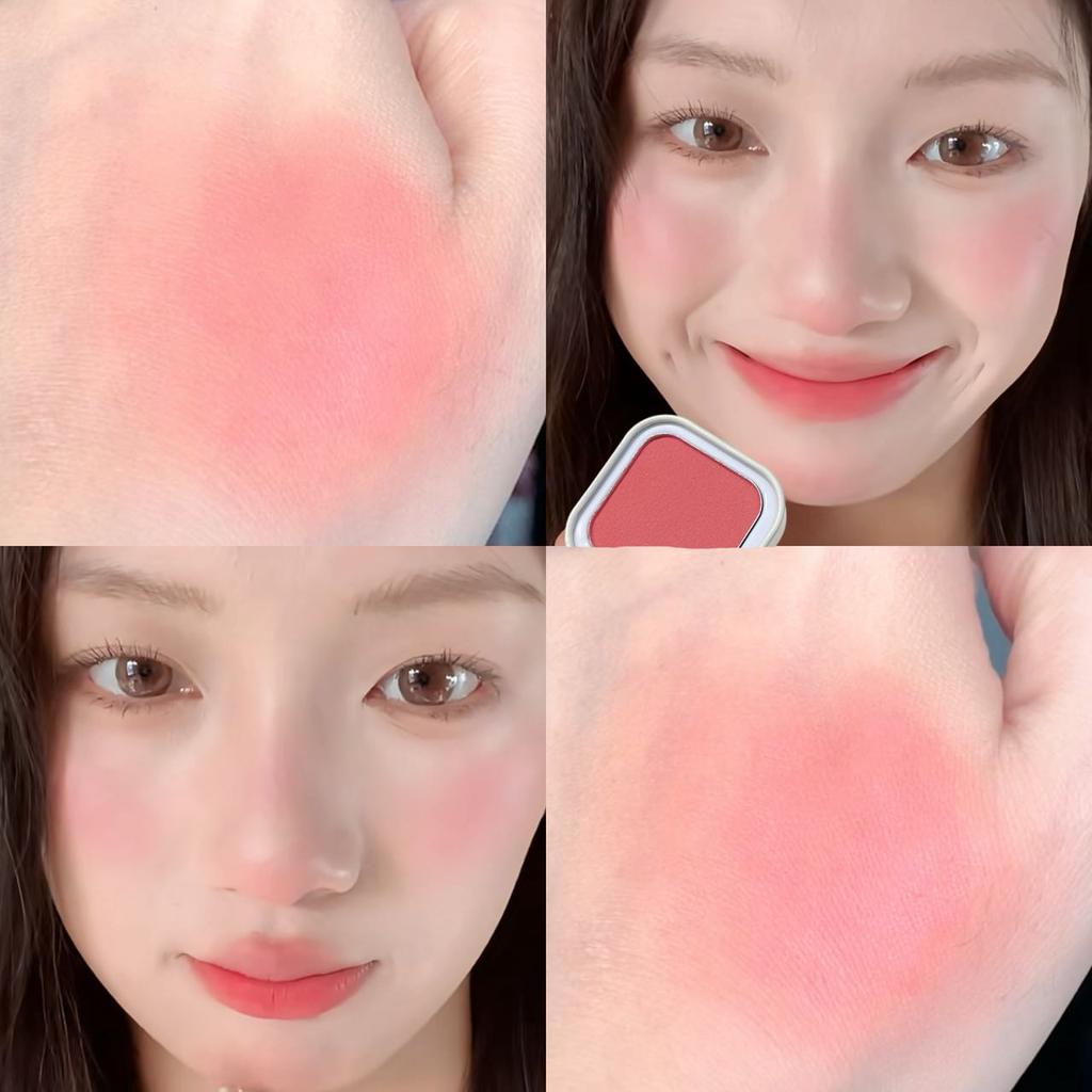 HERORANGE Low-Saturation Matte Blush Single Color Blush Palette, Soft and Smooth Texture, Fine and Non-Flaky, Easy To Apply, Long-Lasting Color