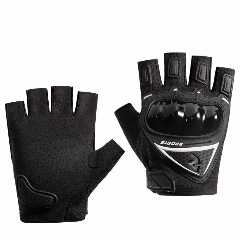 Motorcycle Riding Gloves for Men and Women Anti Collision Shell Fighting Hard Shell Outdoor Sports Non Slip Half Finger Gloves