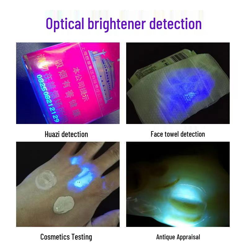 Lampe de poche UV 395 nm en alliage d'aluminium pour détection d'ID métal et d'argent