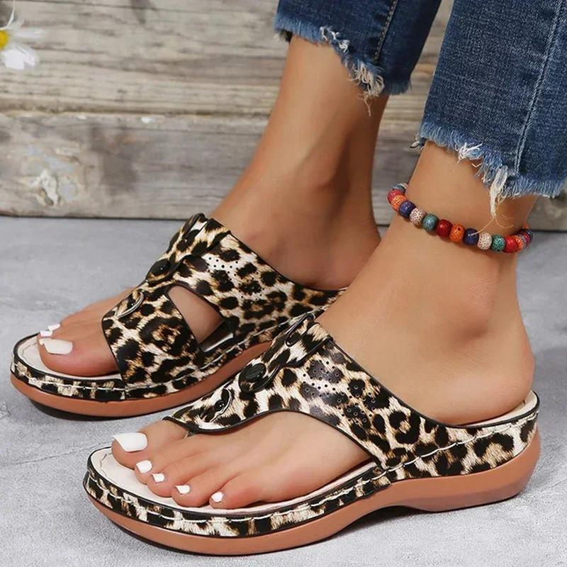 Women Sandals Orthopedic Wedge Heels Summer Slippers Shoes for Women 2025 Female Open Toed Beach Sandal Flip Flops Zapatos Mujer