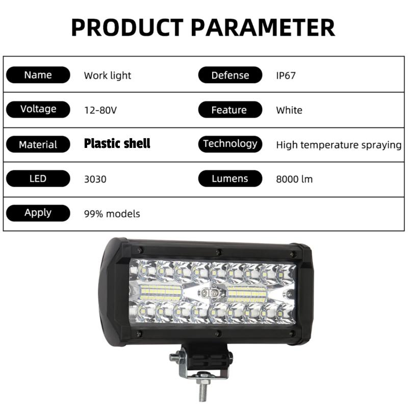 2pcs Car Work Light LED Light Bar Spot Flood Beam 12V 24V Universal For Truck Car SUV 4x4 Boat SUV ATV UTV Driving Headlight