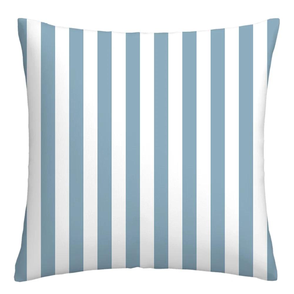 Federa cuscino geometrica lino blu lago bianco fodera cuscino divano decorazione casa può essere personalizzata per te 40x40 45x45 50x50 60x60