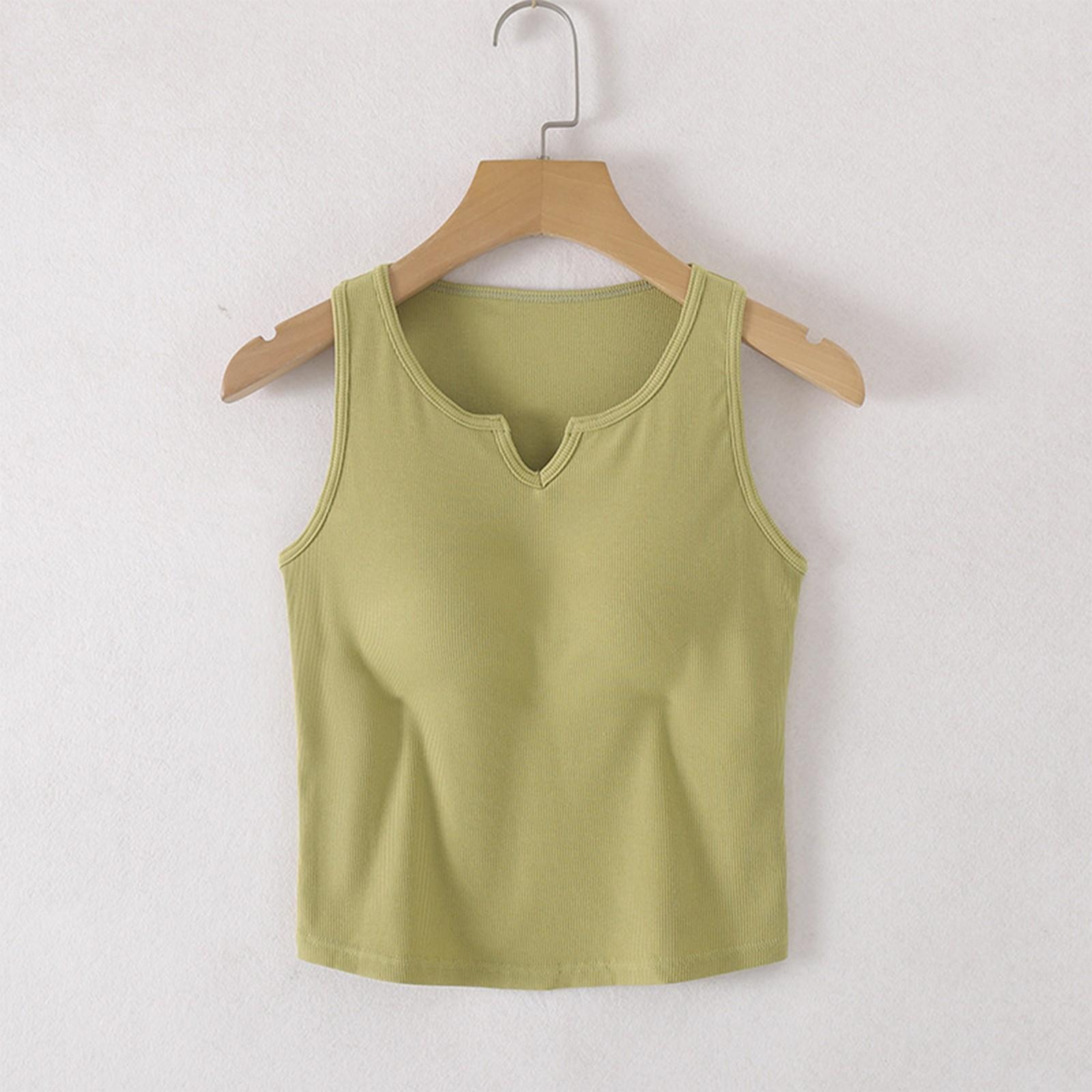 

Ladies Versatile And Sexy Camisole With Chest Cushion, Comfortable Inner Layer, Women s Top XL жовтий