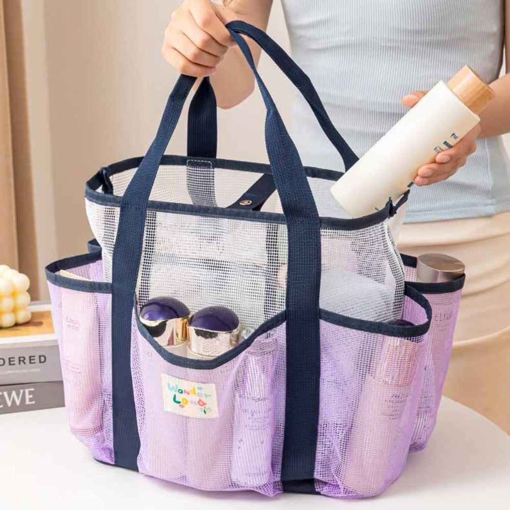 Handbag Clothes Storage Bag Fresh Color Hanging Shower Organizer Mesh Toiletry Bag  Cosmetic Bag