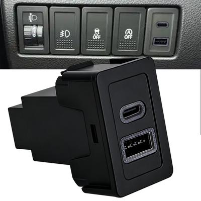 Dual USB Car Charger Type C PD Outlet Adapter Socket 36W for Suzuki Grand Vitara / ESCUDO 2005-2015 Blank Push Switch Replace