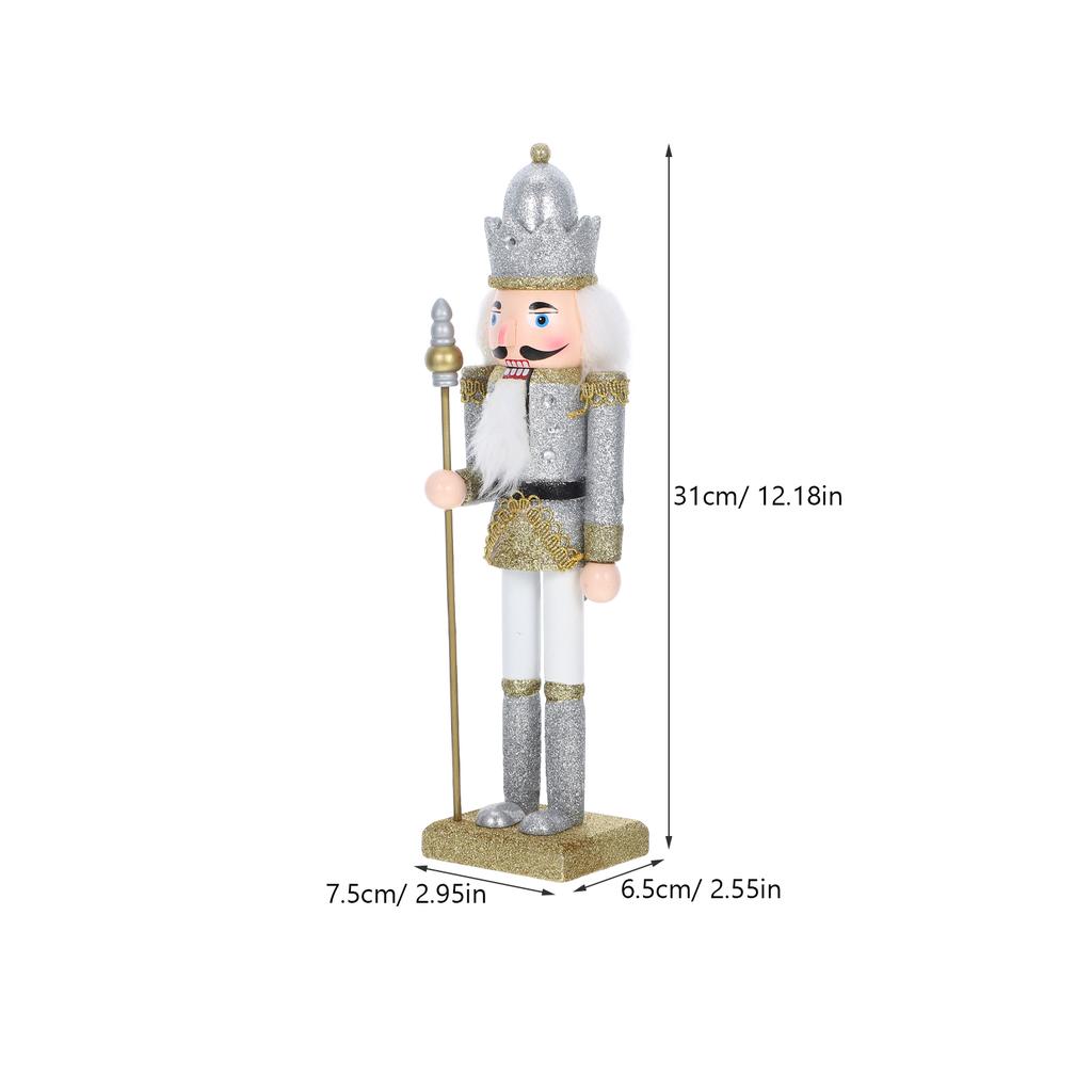 Wooden Nutcracker Soldier Christmas Decoration Classic Handcrafted Desktop Nutcracker Decor Festive Holiday Table Centerpiece