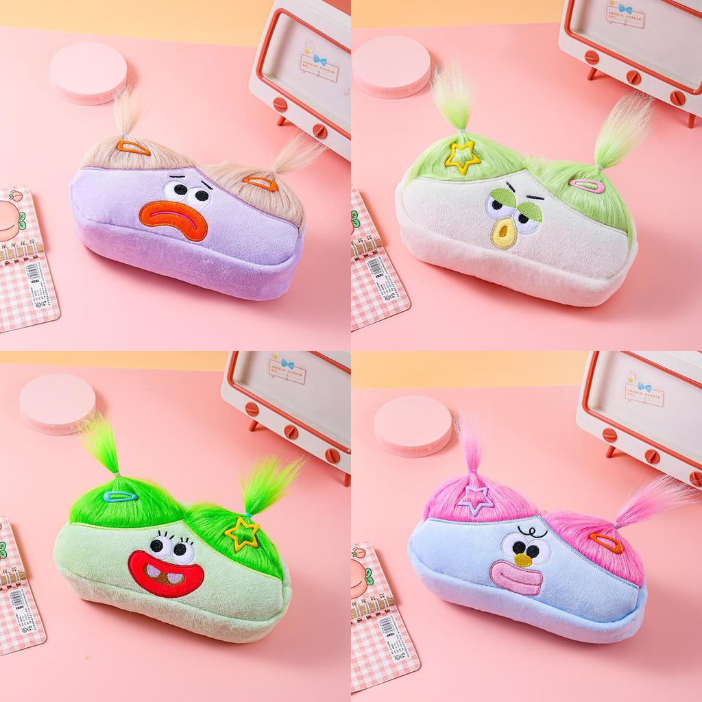 Fluffy Monster Pen Case With Large Eyes And Soft Plush For Girls And Kids