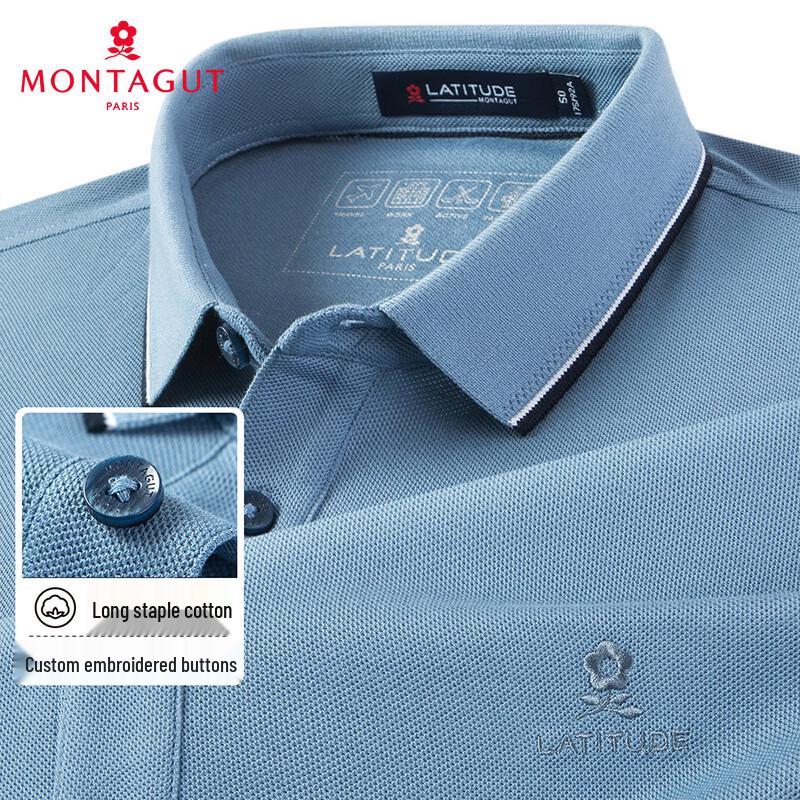 MONTAGUT Men s Breathable Pique Polo Shirt 54 светло-синий