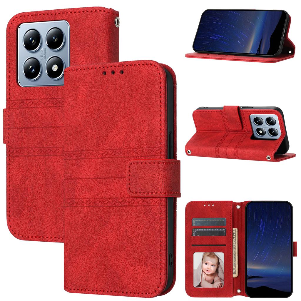 For Xiaomi 14T Case Wallet PU Leather Imprinted Pattern Phone Cover